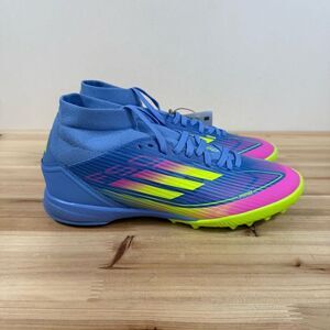 Adidas F50 League TF mid turf cleats soccer women's 7.5 purple yellow pink